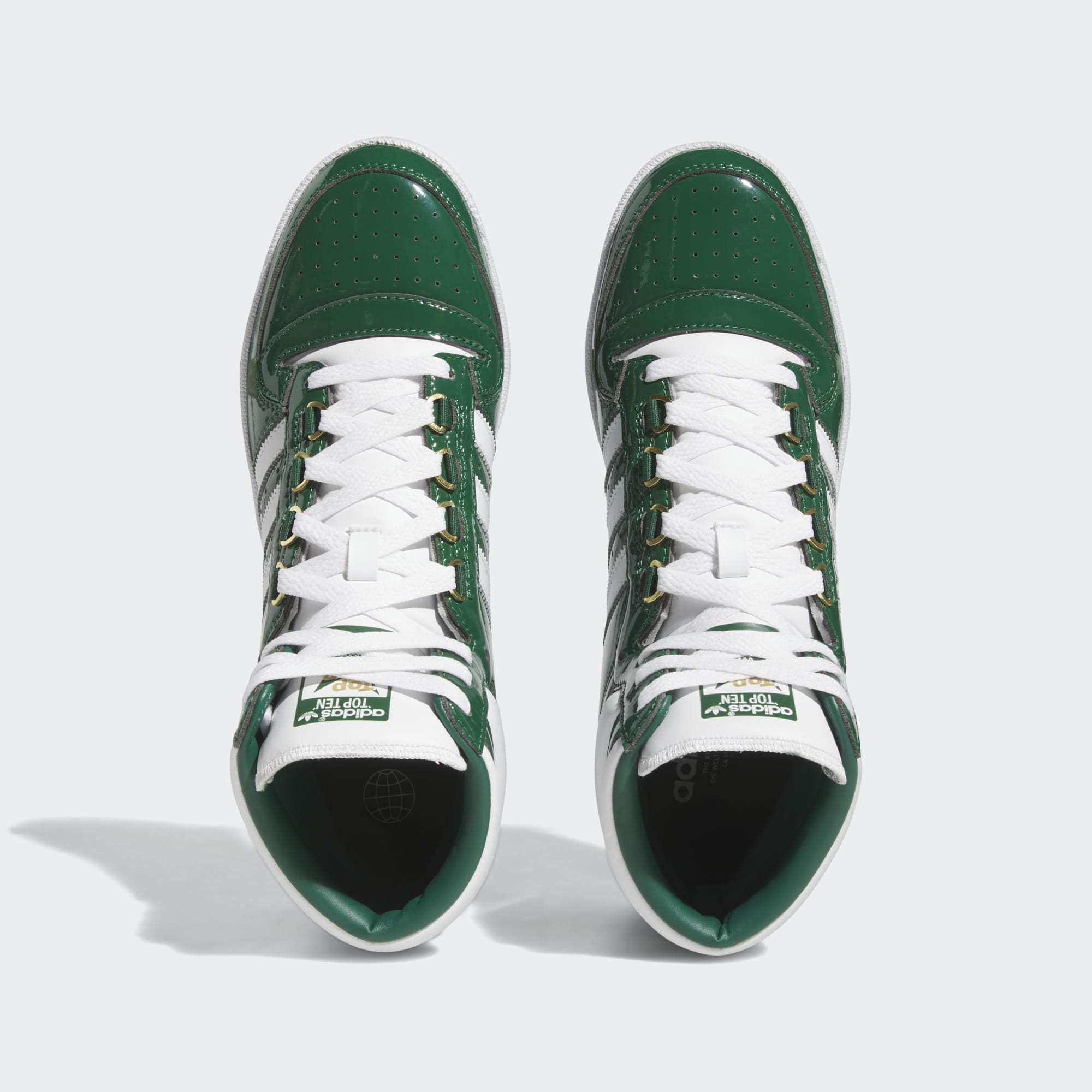 Adidas Top Ten Patent Leather Green White Adidas