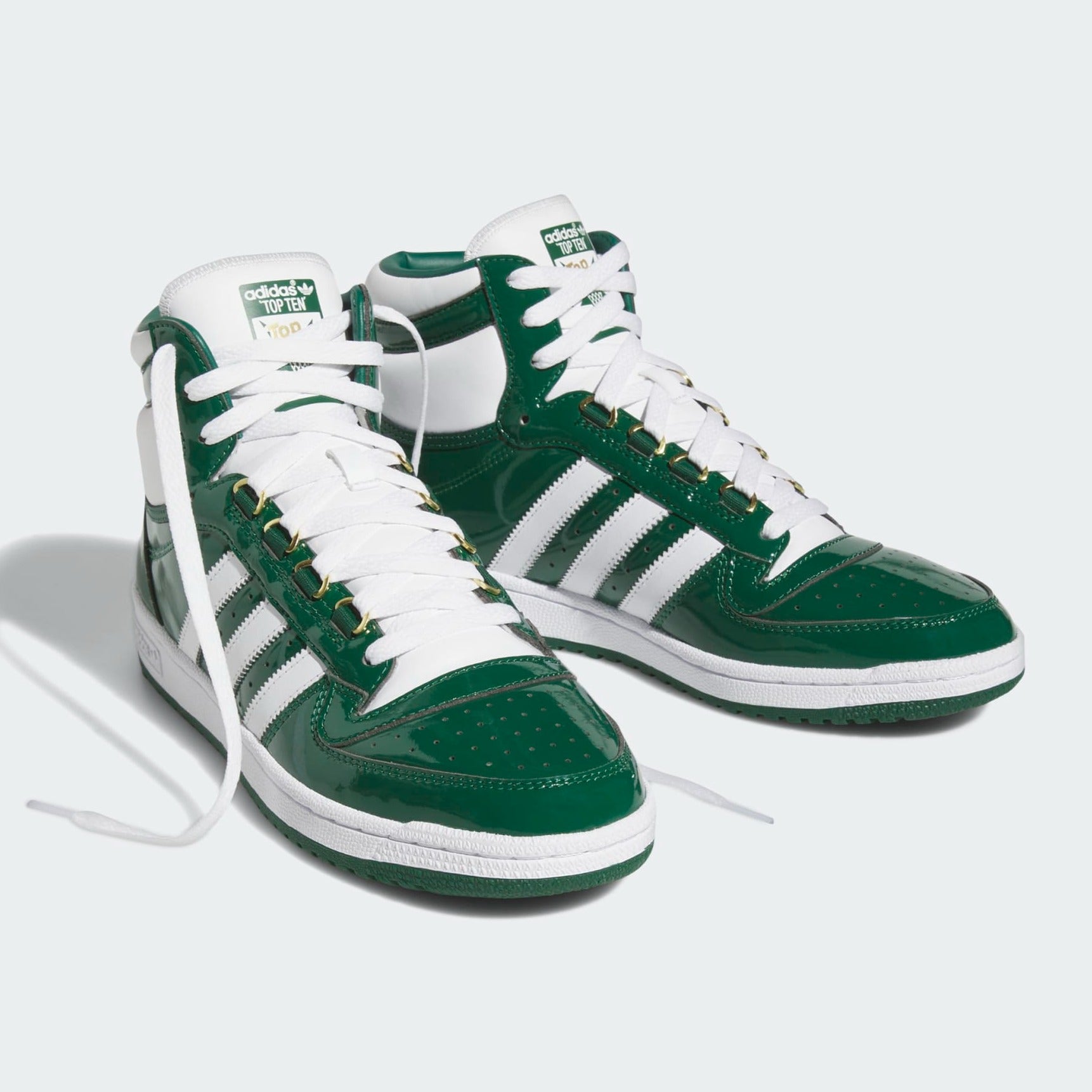 Adidas Top Ten Patent Leather Green White Adidas