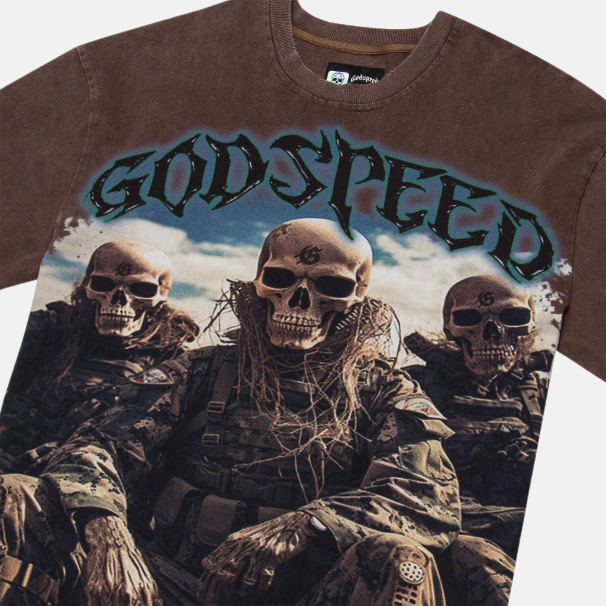 Godspeed Squadron Brown Wash T-Shirt