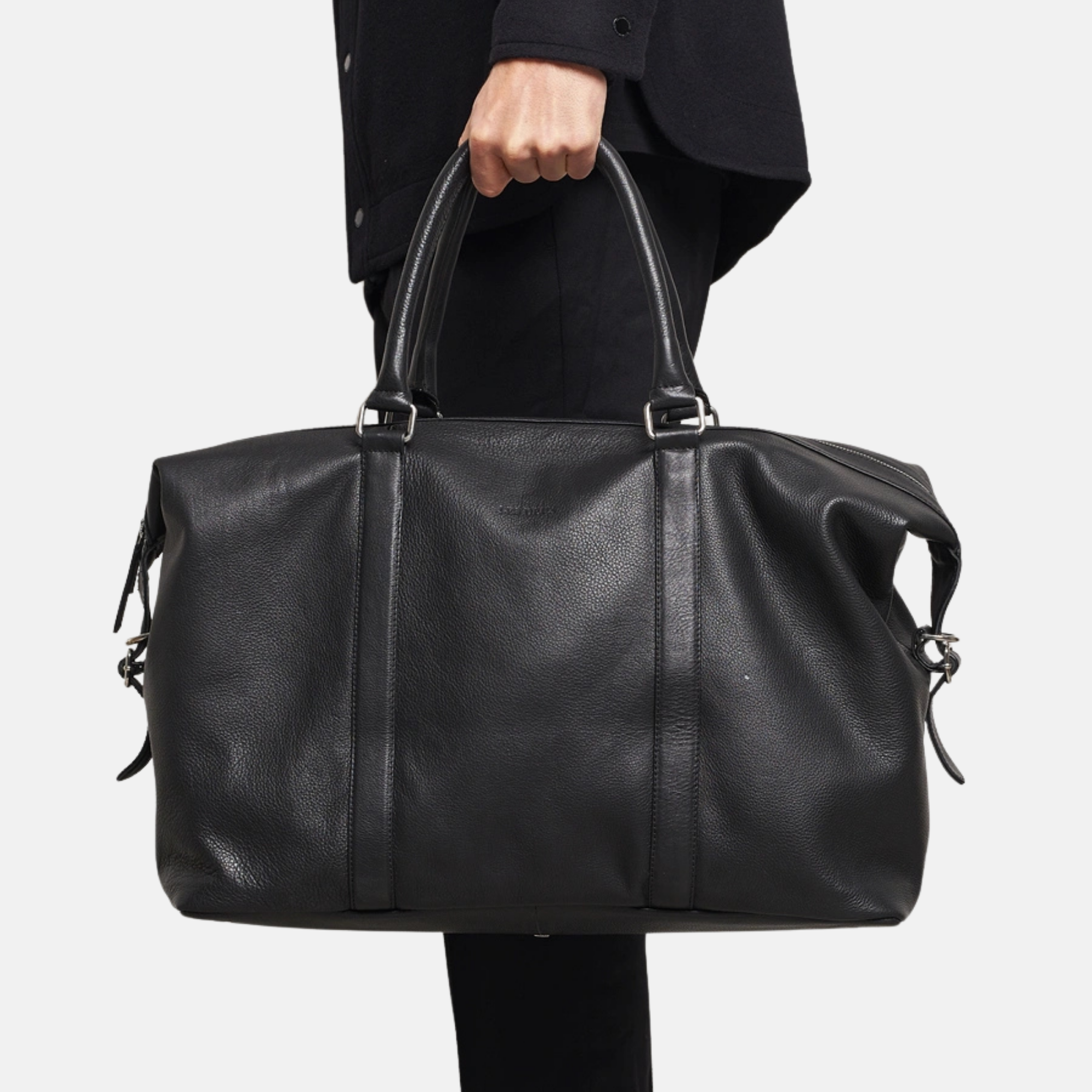 Les Deux Black Leather Weekend Bag