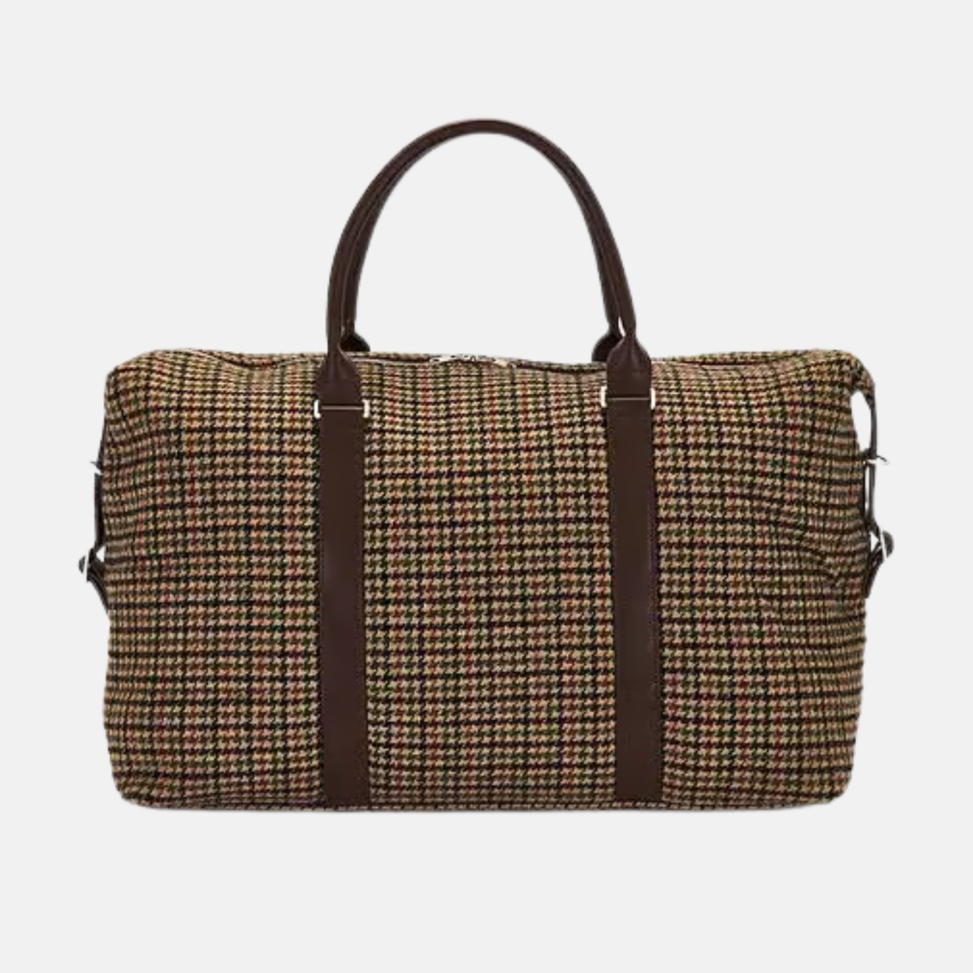 Les Deux Warm Sand Houndstooth Wool Weekend Bag