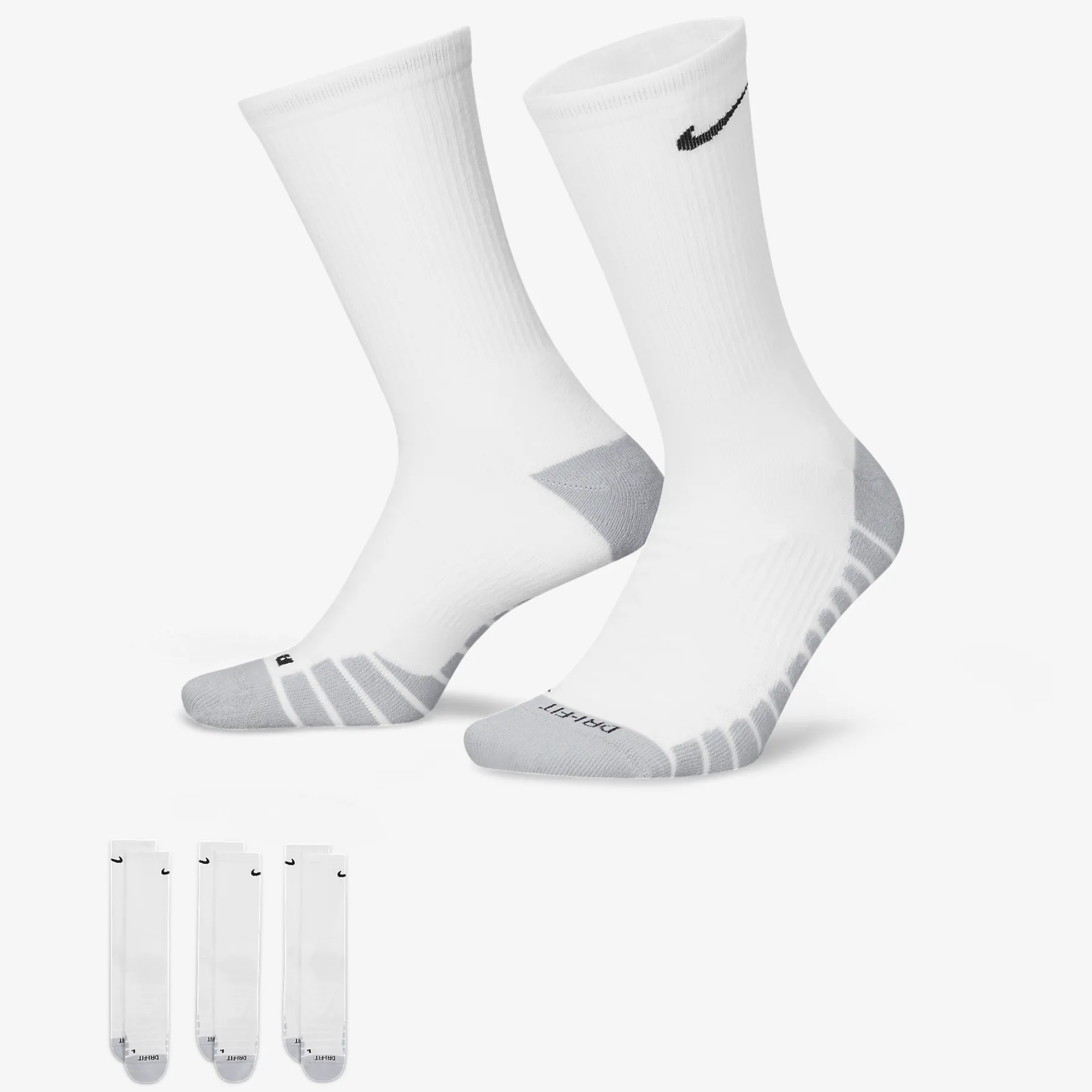 Nike Everyday Max Cushioned Crew White (3 Pairs)